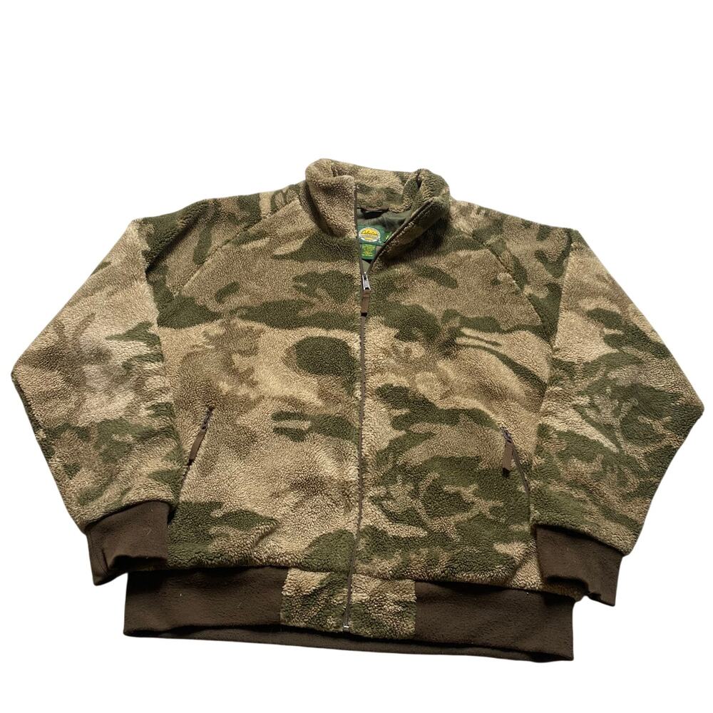 Vintage Cabela's Camo Berber Sherpa Fleece Scentlok Hunting Jacket Mens XL